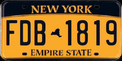 NY license plate FDB1819