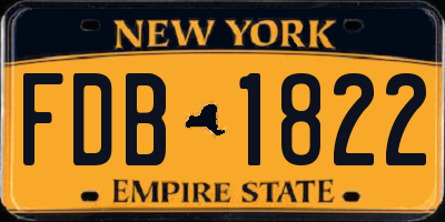 NY license plate FDB1822
