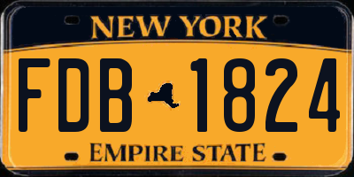 NY license plate FDB1824