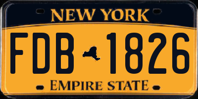 NY license plate FDB1826