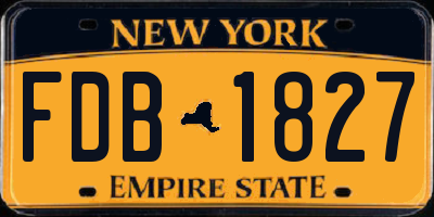 NY license plate FDB1827