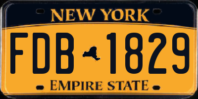 NY license plate FDB1829