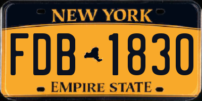 NY license plate FDB1830