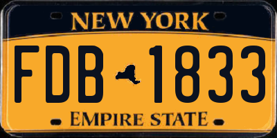 NY license plate FDB1833