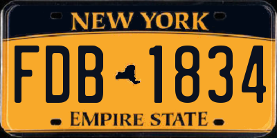 NY license plate FDB1834