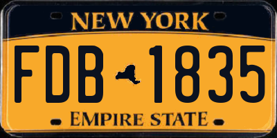 NY license plate FDB1835