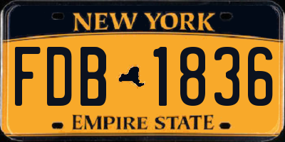 NY license plate FDB1836