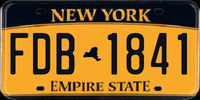 NY license plate FDB1841