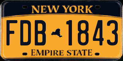 NY license plate FDB1843