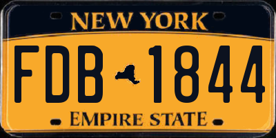 NY license plate FDB1844