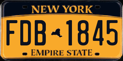 NY license plate FDB1845
