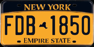 NY license plate FDB1850