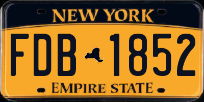 NY license plate FDB1852