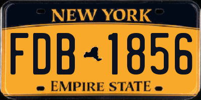 NY license plate FDB1856
