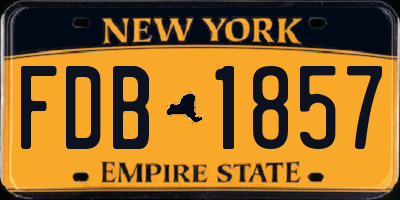 NY license plate FDB1857