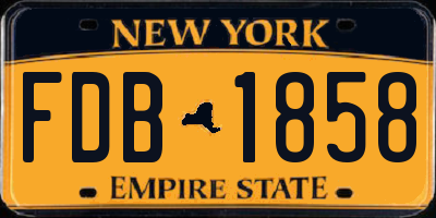 NY license plate FDB1858