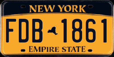 NY license plate FDB1861