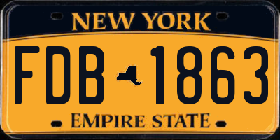 NY license plate FDB1863