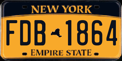 NY license plate FDB1864