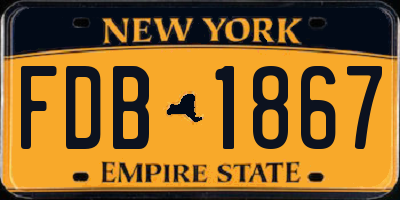 NY license plate FDB1867