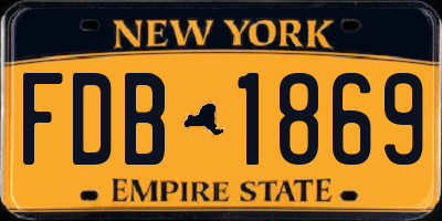 NY license plate FDB1869