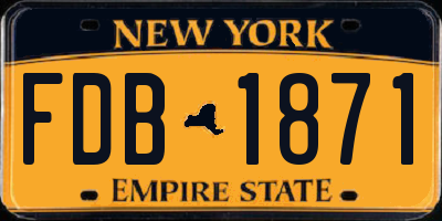 NY license plate FDB1871