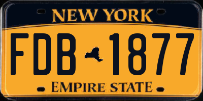NY license plate FDB1877