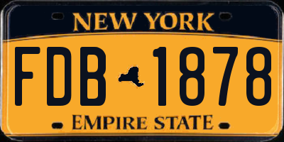 NY license plate FDB1878