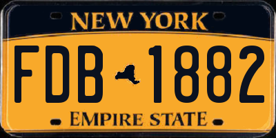 NY license plate FDB1882