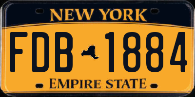 NY license plate FDB1884
