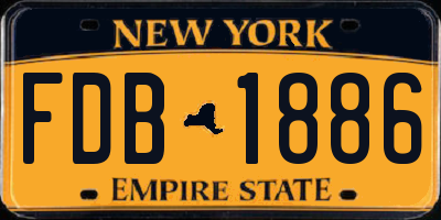 NY license plate FDB1886