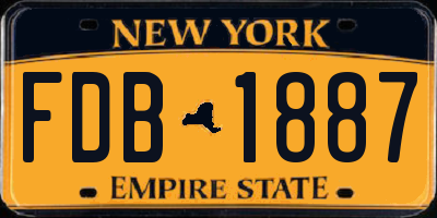 NY license plate FDB1887