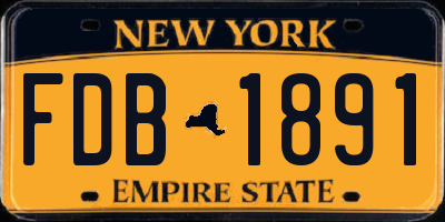NY license plate FDB1891