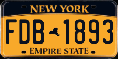 NY license plate FDB1893