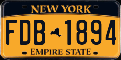 NY license plate FDB1894