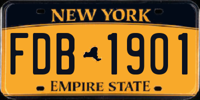 NY license plate FDB1901