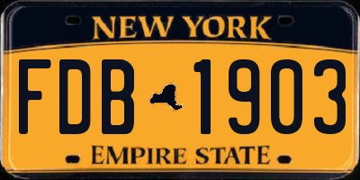 NY license plate FDB1903
