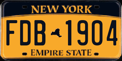 NY license plate FDB1904