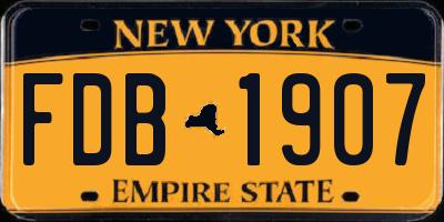 NY license plate FDB1907