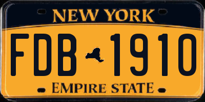 NY license plate FDB1910