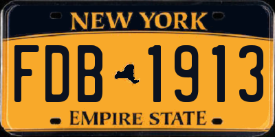 NY license plate FDB1913