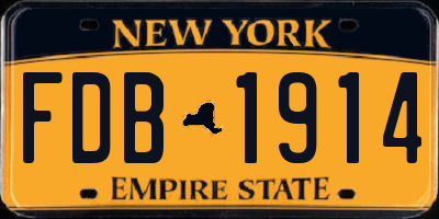 NY license plate FDB1914