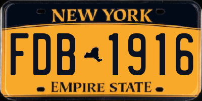 NY license plate FDB1916