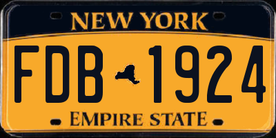 NY license plate FDB1924