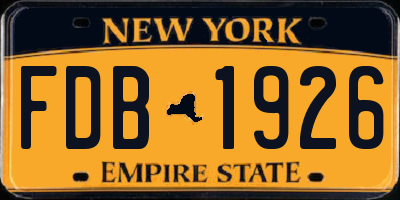 NY license plate FDB1926