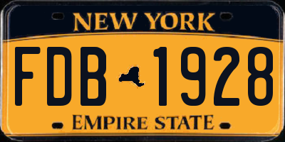 NY license plate FDB1928