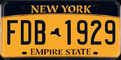 NY license plate FDB1929