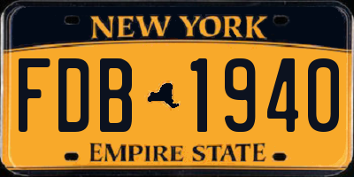 NY license plate FDB1940