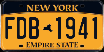 NY license plate FDB1941