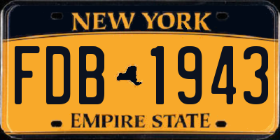 NY license plate FDB1943